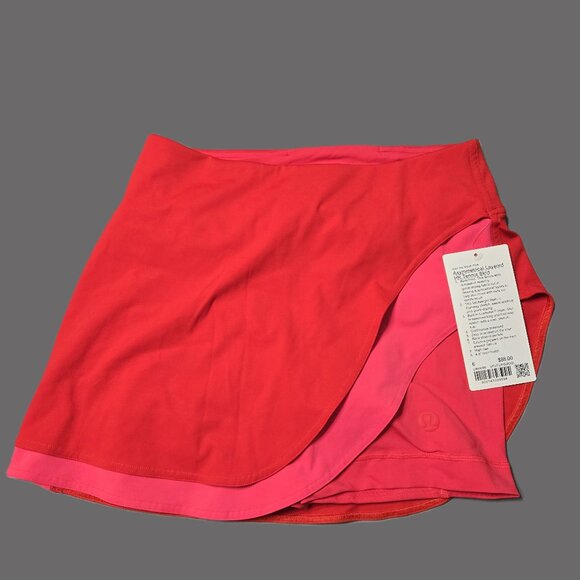 Lululemon Sz 6 Womens Red Asymmetrical Layered HR Tennis Skirt - Picture 1 of 5